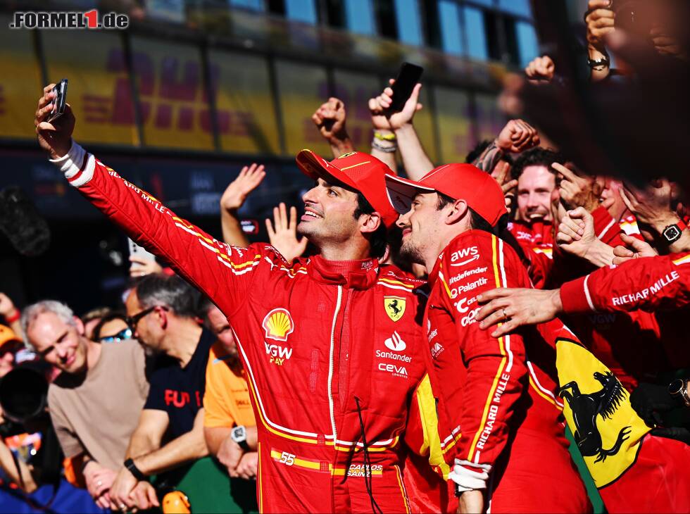 Foto zur News: Doppelsieg für Ferrari: Sainz gewinnt vor Leclerc