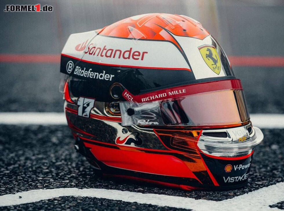 Foto zur News: Helmdesign von Charles Leclerc beim GP Japan 2024 in Suzuka in Erinnerung an Jules Bianchi