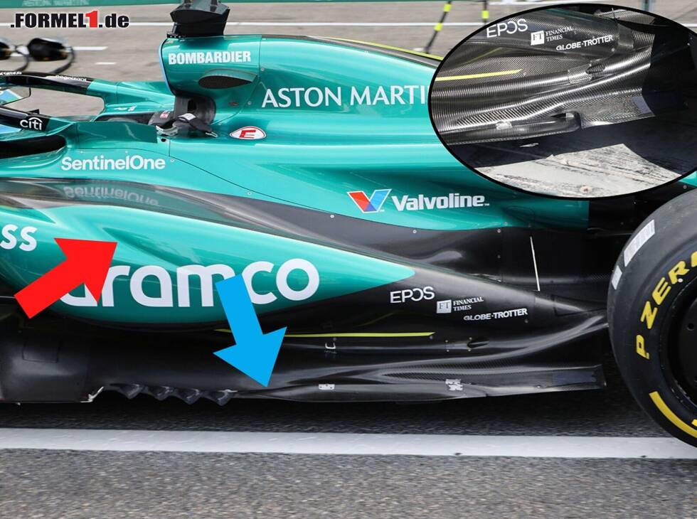 Foto zur News: Unterboden- und Seitenkasten-Update bei Aston Martin beim Formel-1-Rennen in Japan 2024