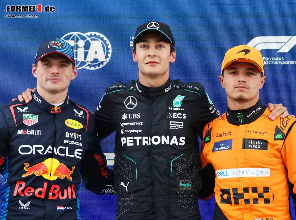 George Russell, Max Verstappen, Lando Norris Foto zur News: George Russell, Max Verstappen, Lando Norris