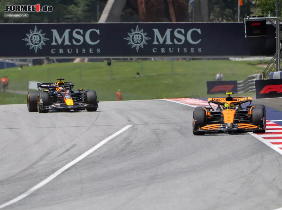 Foto zur News: Max Verstappen, Sergio Perez, Lando Norris