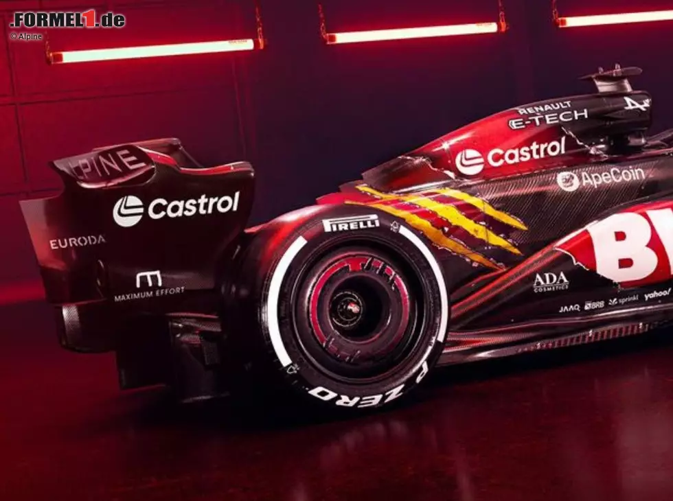 Alpine A524 im rot-schwarzen Sonderdesign für das Formel-1-Rennen in Belgien 2024 Foto zur News: Alpine A524 im rot-schwarzen Sonderdesign für das Formel-1-Rennen in Belgien 2024