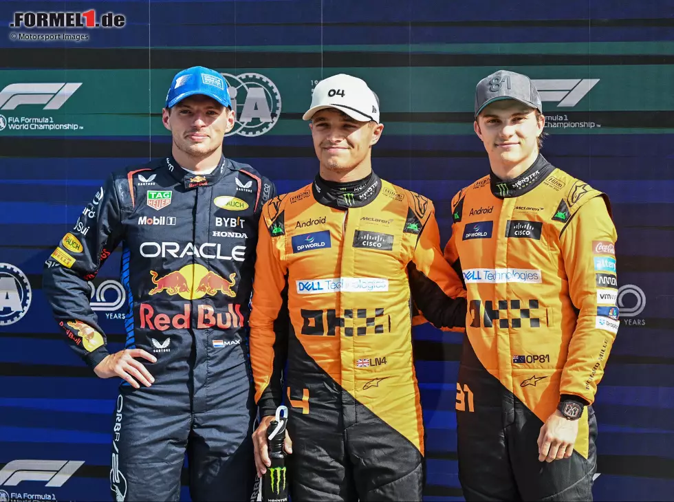 Max Verstappen, Lando Norris, Oscar Piastri Foto zur News: Max Verstappen, Lando Norris, Oscar Piastri