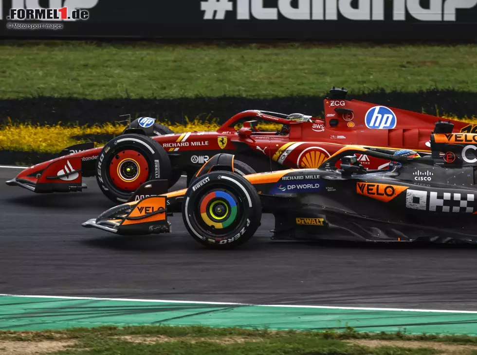 Charles Leclerc im Ferrari SF-24 und Oscar Piastri im McLaren MCL38 in Monza 2024 Foto zur News: Charles Leclerc im Ferrari SF-24 und Oscar Piastri im McLaren MCL38 in Monza 2024