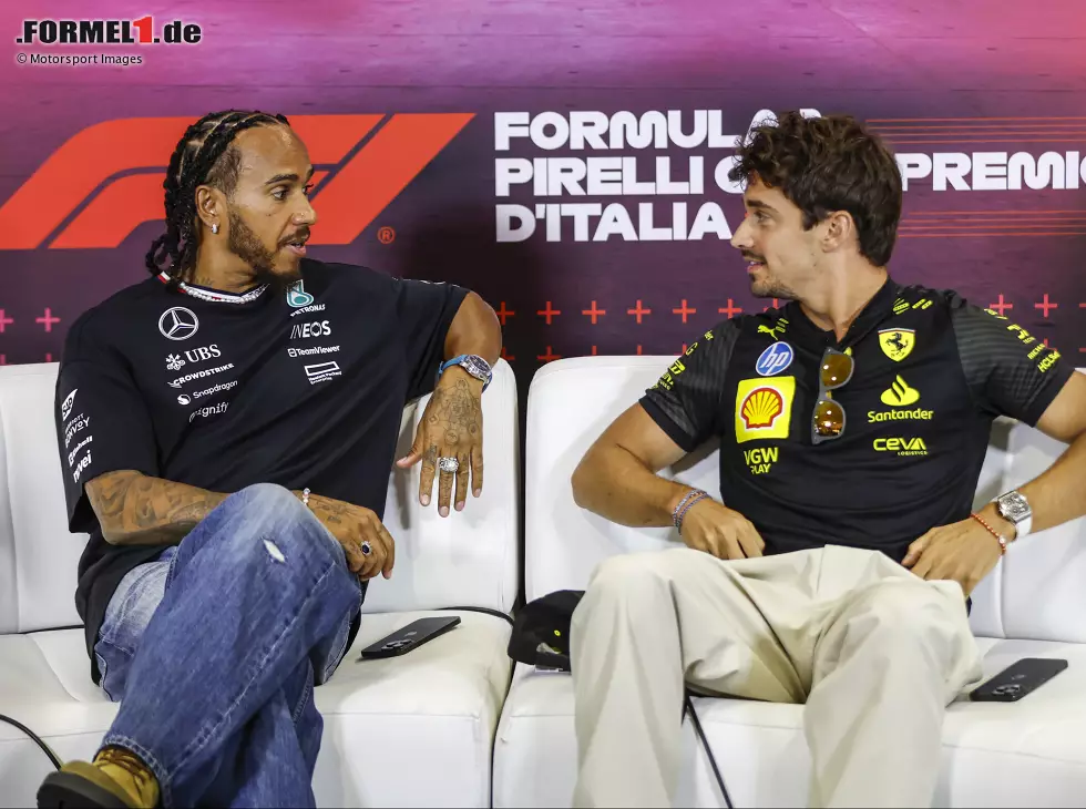 Foto zur News: Lewis Hamilton, Charles Leclerc