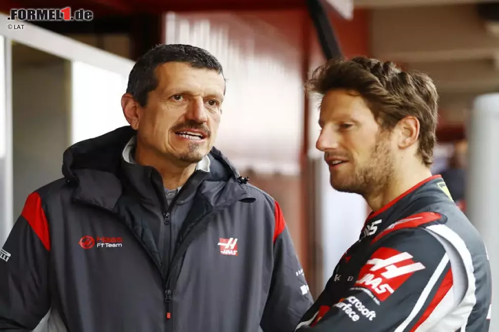 Foto zur News: Günther Steiner und Romain Grosjean
