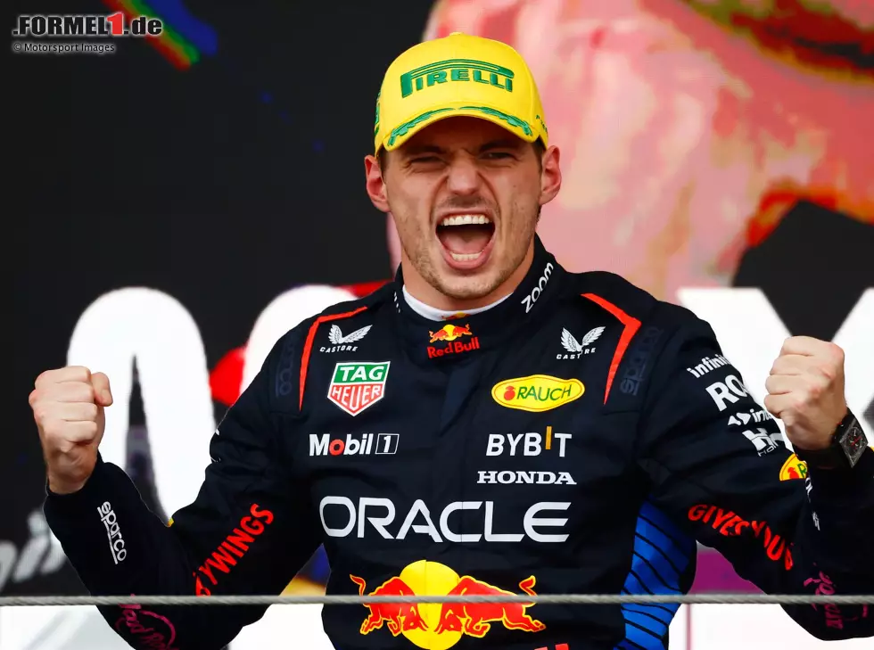 Foto zur News: Max Verstappen jubelt: Er ist Formel-1-Weltmeister 2024