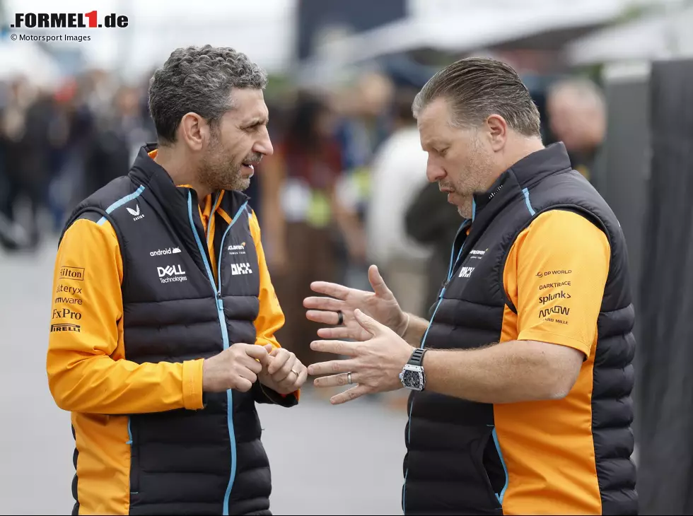 Foto zur News: Andrea Stella und Zak Brown