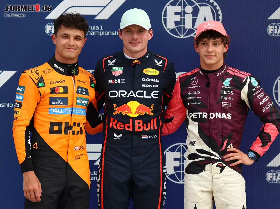 Foto zur News: Carson Hocevar, Max Verstappen, Lando Norris
