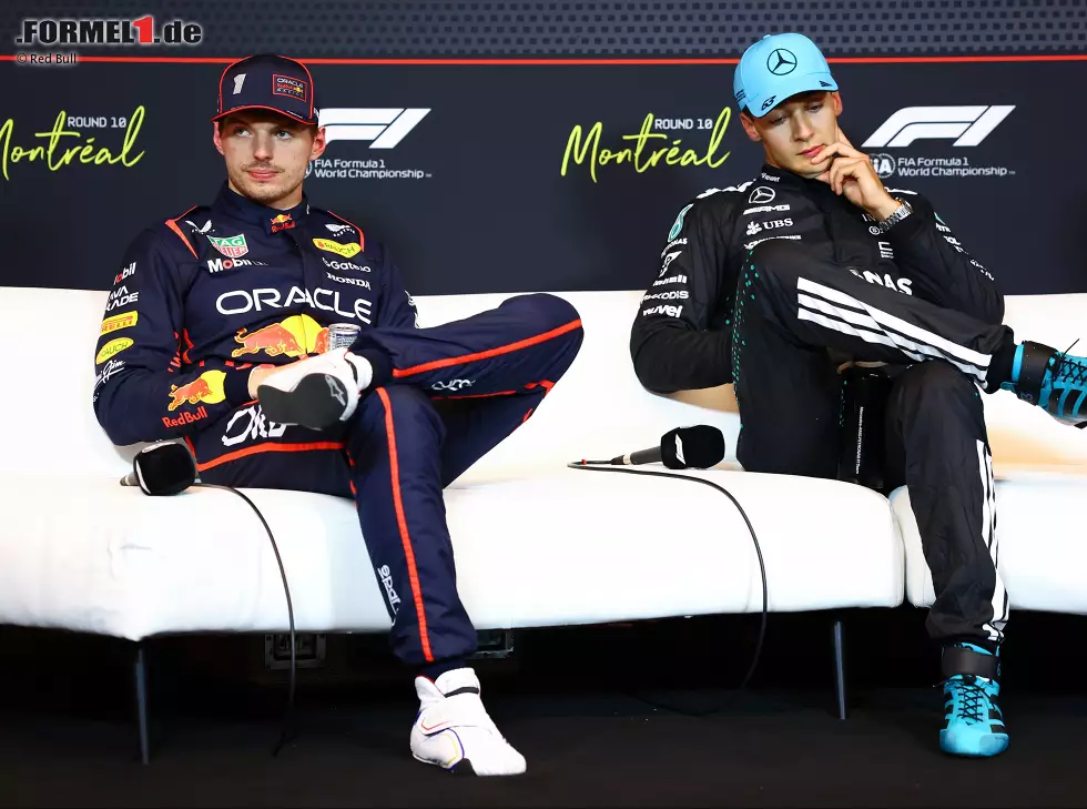Max Verstappen, George Russell Foto zur News: Max Verstappen, George Russell