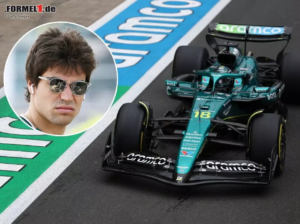 Fotomontage: Porträt von Formel-1-Fahrer Lance Stroll mit dem Aston Martin AMR25 Foto zur News: Fotomontage: Porträt von Formel-1-Fahrer Lance Stroll mit dem Aston Martin AMR25