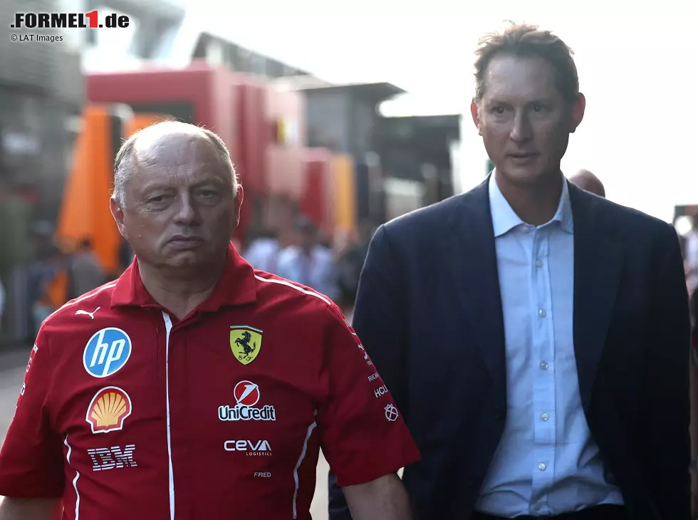 Foto zur News: Frederic Vasseur und Ferrari-Präsident John Elkann