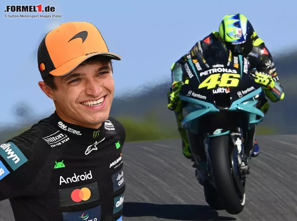 Foto zur News: Lando Norris und Valentino Rossi