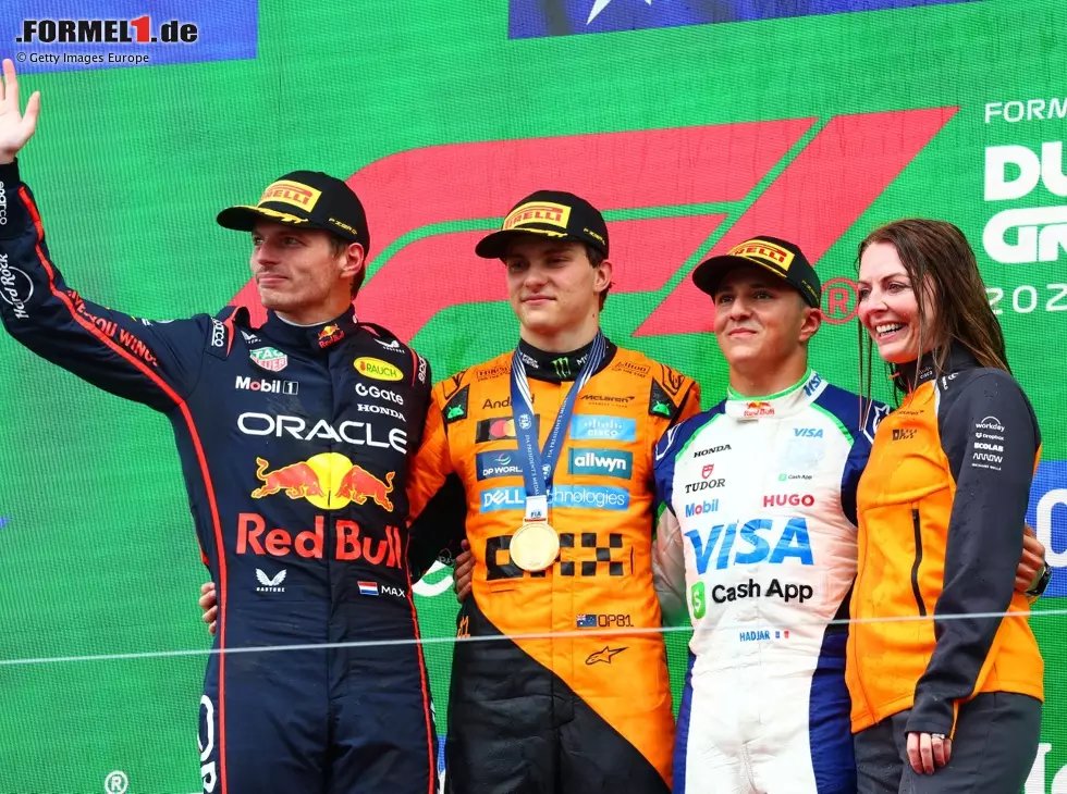 Oscar Piastri, Max Verstappen, Isack Hadjar Foto zur News: Oscar Piastri, Max Verstappen, Isack Hadjar