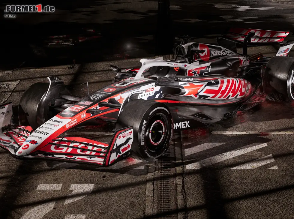Foto zur News: Die Sonderlackierung des Haas VF-25 beim US-Grand-Prix 2025 in Austin