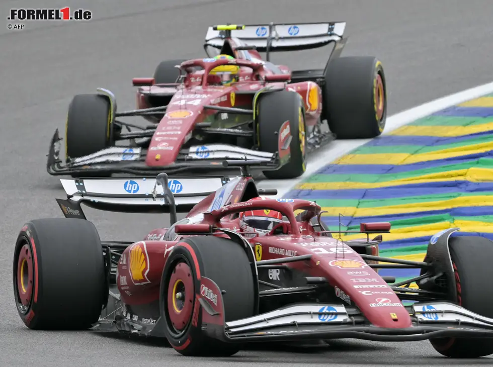 Foto zur News: Charles Leclerc, Lewis Hamilton