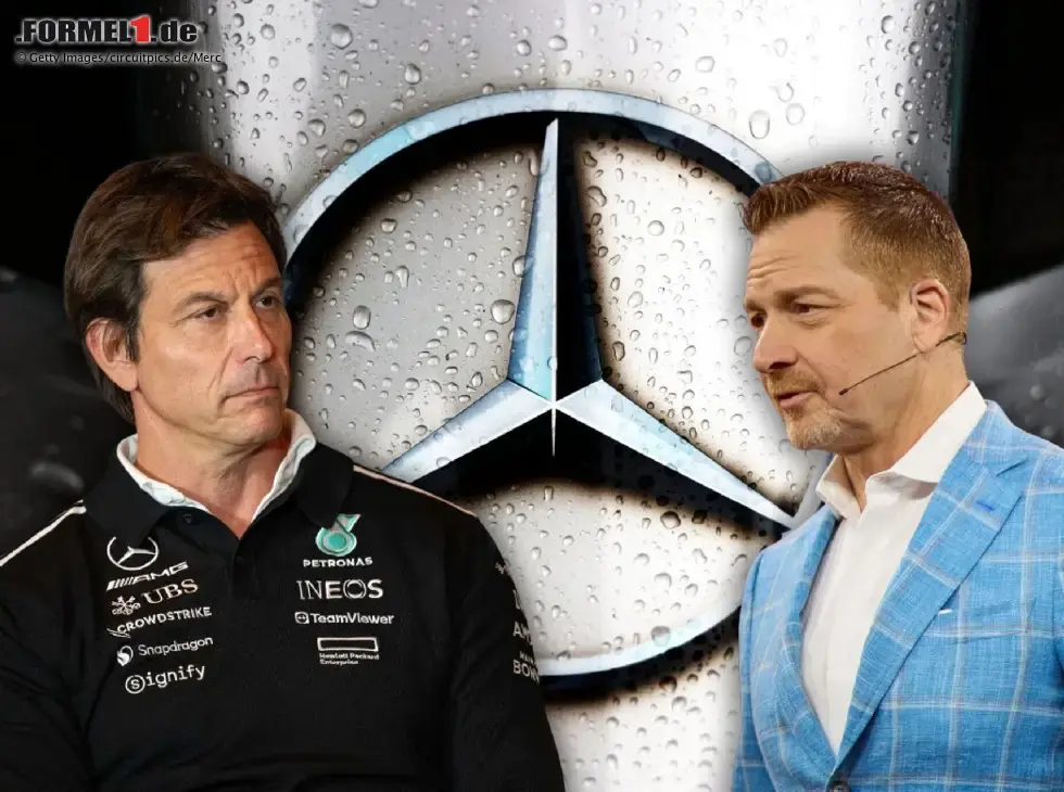Foto zur News: Fotomontage: Toto Wolff und George Kurtz vor einem Mercedes-Logo