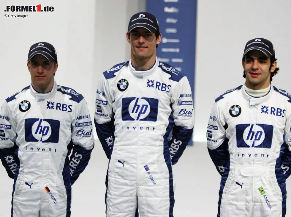 Foto zur News: Nick Heidfeld, Mark Webber und Antonio Pizzonia vor der Formel-1-Saison 2005