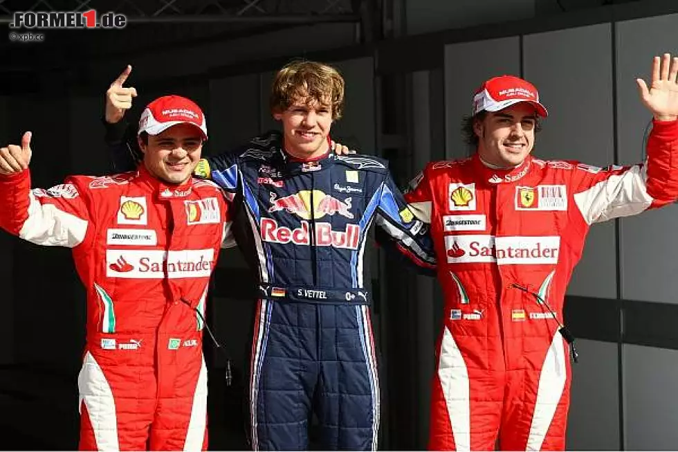 Foto zur News: Felipe Massa, Sebastian Vettel und Fernando Alonso