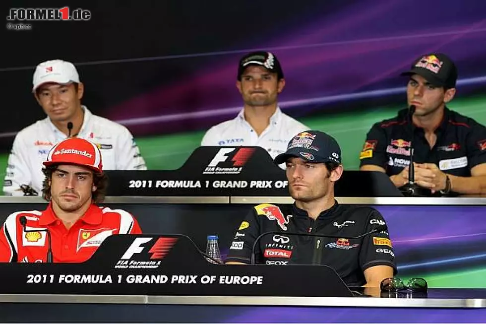 Foto zur News: Jaime Alguersuari, Vitantonio Liuzzi, Mark Webber, Kamui Kobayashi, Fernando Alonso